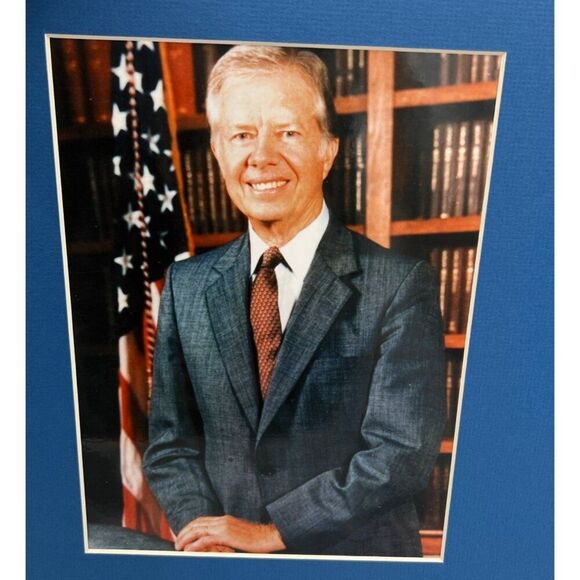 President Jimmy Carter Signed Cut Matted With Photo - Picture 3 of 4